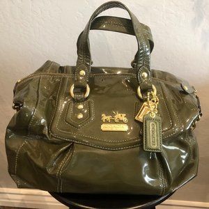 COACH Madison Audrey Green Patent Leather Bag